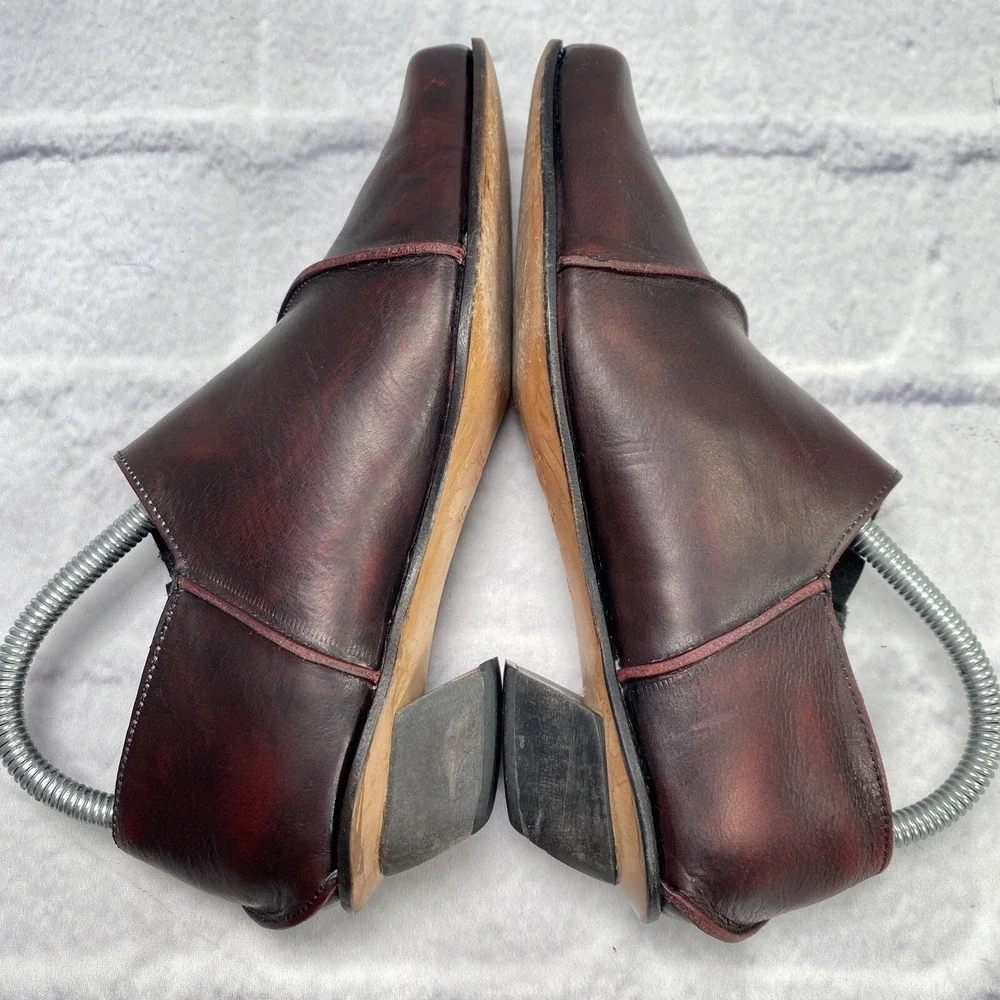 CYDWOK Vintage Women's Chalet-H Shoes Size 6.5 Side Zip 1-inch Heel Red Bordeaux